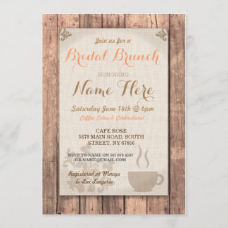 Invitation rustique de café d'amis de brunch de