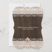 Invitation Rustique de Campagne Toile de Jute & De (Dos)