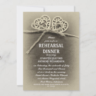 invitation rustique de dîner de répétition