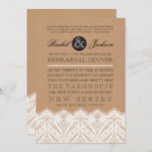 Invitation rustique de dîner de répétition de (Devant / Derrière)