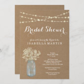 Invitation Rustique de douche nuptiale (Devant / Derrière)