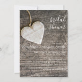 Invitation Rustique de douche nuptiale (Devant)