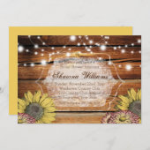 Invitation Rustique de douche nuptiale | Bois de g (Devant / Derrière)