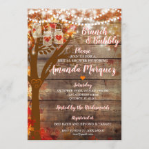 Invitation Rustique de douche nuptiale Brunch & Bu