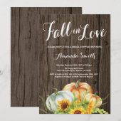 Invitation rustique de Fête de la mariée d'automne (Devant / Derrière)