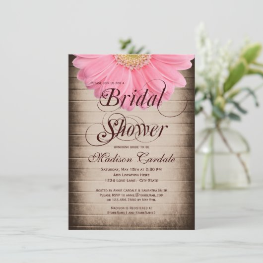 Invitation rustique de Fête de la mariée de (Debout devant)