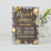 Invitation rustique de Fête de la mariée de Noël (Debout devant)