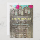 Invitation rustique de Fête de la mariée de pot de (Devant)