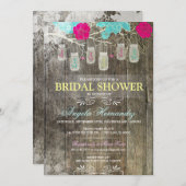 Invitation rustique de Fête de la mariée de pot de (Devant / Derrière)