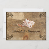 Invitation rustique de Fête de la mariée en bois (Dos)