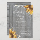 Invitation rustique de fête de remise des diplômes (Devant / Derrière)