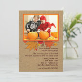 Invitation rustique de Halloween de photo (Debout devant)