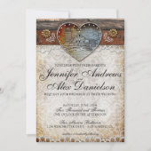 Invitation rustique de mariage campagnard de (Devant)
