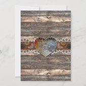 Invitation rustique de mariage campagnard de (Dos)