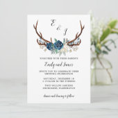 Invitation Rustique de mariage d'hiver avec des Ro (Debout devant)