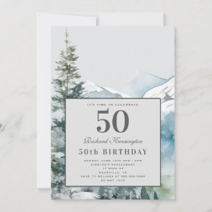 Invitation rustique de montagne pour 50e anniversa