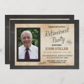 Invitation rustique de partie de craie de photo de (Devant / Derrière)