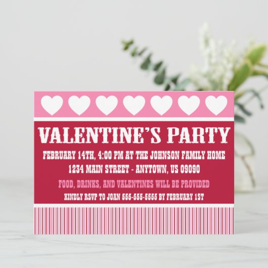 Invitation rustique de partie de Saint-Valentin (Debout devant)