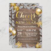 Invitation rustique de partie de soirée du Nouveau (Devant / Derrière)