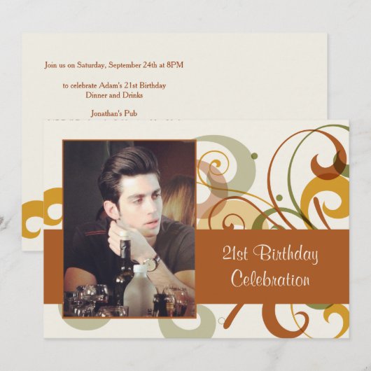 Invitation rustique de photo de remous (Devant / Derrière)