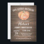 Invitation Rustique de Premier Anniversaire de Cit<br><div class="desc">Invitation Rustique de Premier Anniversaire de Citrouille. Fond en bois rustique. Invitation pour garçon ou fille. 1er 2e 3e 4e 5e 6e 7e 8e 9e 10e,  tous âges. Pour une personnalisation plus poussée,  veuillez cliquer sur le bouton "Personnaliser" et utiliser notre outil de conception pour modifier ce modèle.</div>