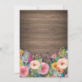 Invitation rustique de thé de Fête de la mariée (Dos)