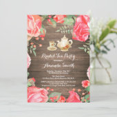 Invitation rustique de thé de Fête de la mariée (Debout devant)