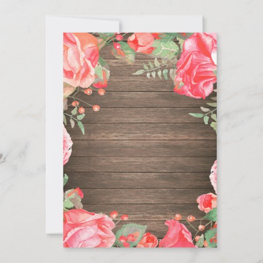 Invitation rustique de thé de Fête de la mariée (Dos)