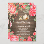 Invitation rustique de thé de Fête de la mariée (Devant / Derrière)
