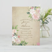 Invitation rustique de wedding shower de rose (Debout devant)
