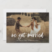 Invitation Rustique Décontracté Script Photo Elopement Faire- (Devant)