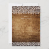 Invitation Rustique Dentelle Pays Maison Mariage (Dos)