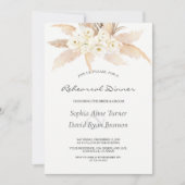 Invitation Rustique Désert Roses Pampas Répétition Grass Dîne (Devant)