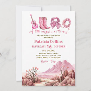 Invitation Rustique Désert Succulent Cactus Baby shower fille