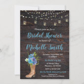 Invitation Rustique Douche nuptiale, Boot, Floral  (Devant)
