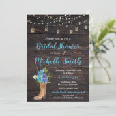 Invitation Rustique Douche nuptiale, Boot, Floral  (Debout devant)