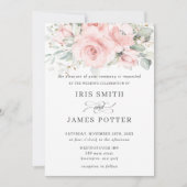 Invitation Rustique Doux rose rose rose Mariage de verdure (Devant)