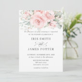 Invitation Rustique Doux rose rose rose Mariage de verdure (Debout devant)