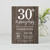 Invitation Rustique du 30e anniversaire (Debout devant)