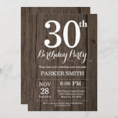 Invitation Rustique du 30e anniversaire (Devant / Derrière)
