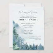 Invitation Rustique Dusty Blue Aquarelle Mariage (Devant)