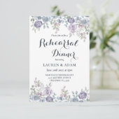 Invitation Rustique Dusty Blue Floral Mariage (Debout devant)