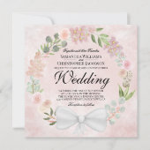 Invitation Rustique Dusty Rose Aquarelle Mariage de couronnes (Devant)