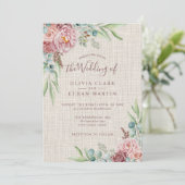 Invitation Rustique Dusty Rose Boho Aquarelle Florale (Debout devant)