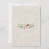 Invitation Rustique Dusty Rose Boho Aquarelle Florale (Dos)