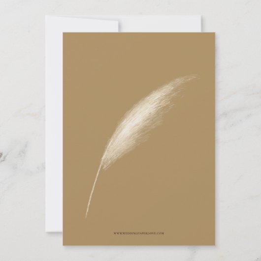 Invitation Rustique Earthy Boho Pampas Engagement Party Invit (Dos)