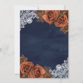 Invitation Rustique Earthy Dusty Rose Mariage de marine (Dos)