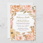 Invitation Rustique Earthy Floral Fall Photo QR Code Mariage (Devant)