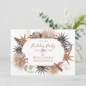 Invitation Rustique Earthy Holiday Party (Debout devant)