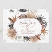 Invitation Rustique Earthy Holiday Party (Devant / Derrière)